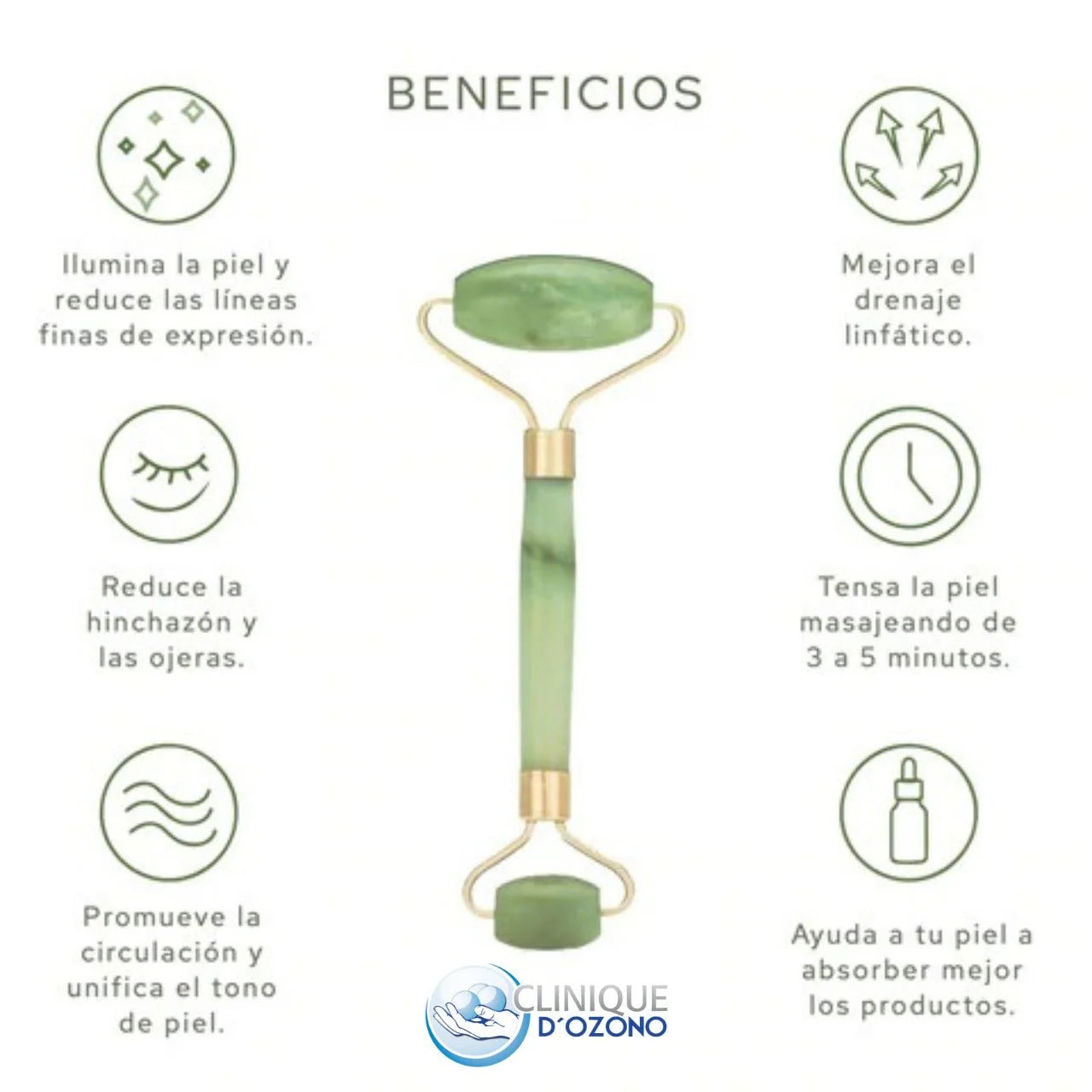 Rodillo Facial de Jade con Gua Sha – Masajeador Ancestral para una Piel Radiante