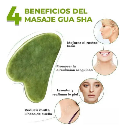 Rodillo Facial de Jade con Gua Sha – Masajeador Ancestral para una Piel Radiante