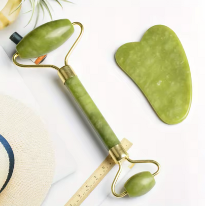Rodillo Facial de Jade con Gua Sha – Masajeador Ancestral para una Piel Radiante